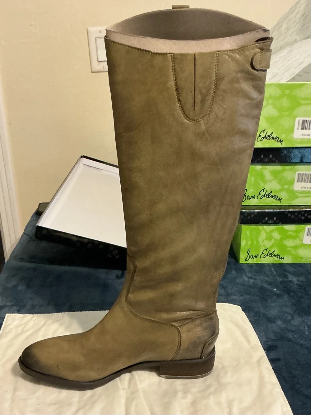 Sam Edelman Tall Leather Over-the-Knee Boots in Taupe